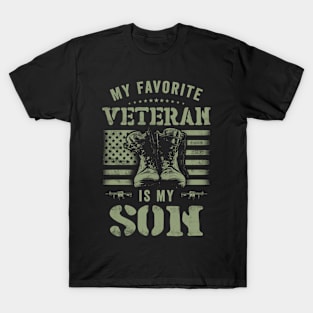 My Favorite Veteran Is My Son Funny Veterans Day T-Shirt